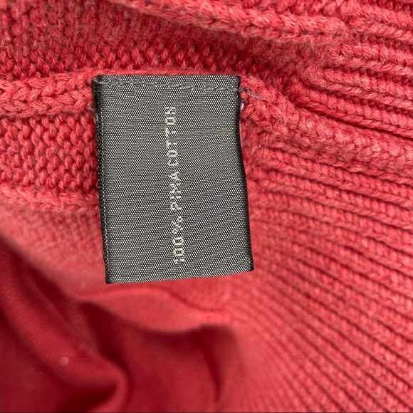 Talbots Mens Pima Cotton Crewneck Sweater Size Large Coral Orange - Picture 15 of 16